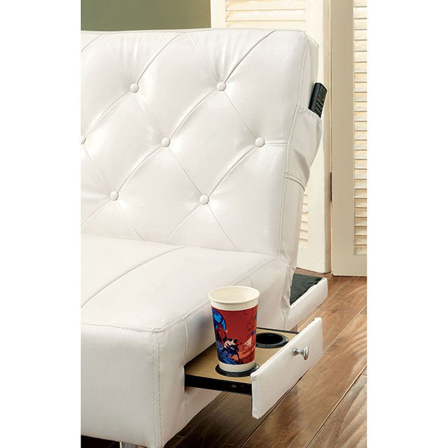 Farel Futon Sofa Red & White - California Furniture (Coachella, CA)