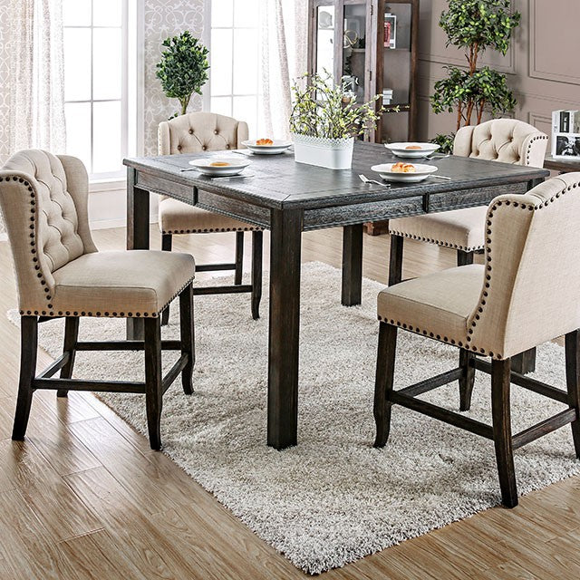 Sania 7 Pc Counter Ht Table Set Rustic - California Furniture (Coachella, CA)