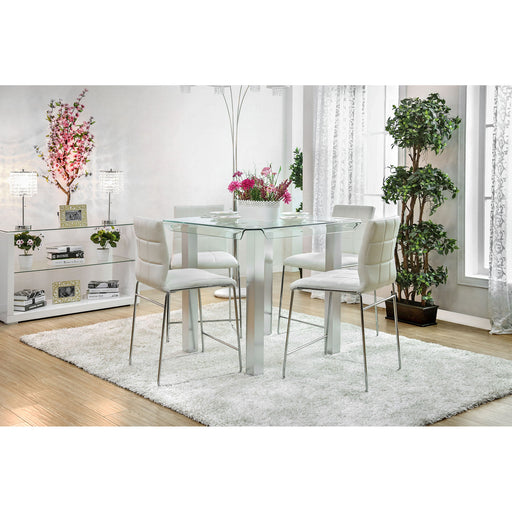 Richfield 5 Pc Counter Ht Table Set Silver - California Furniture (Coachella, CA)
