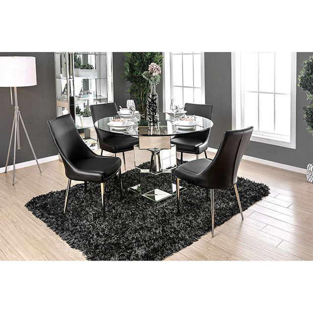 Izzy 5 Pc Dining Table Set (Black Chairs) - California Furniture (Coachella, CA)