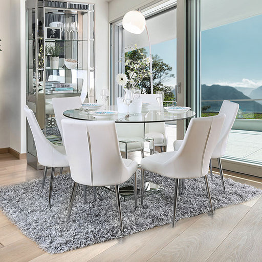 Izzy 5 Pc Dining Table Set (White Chairs) - California Furniture (Coachella, CA)