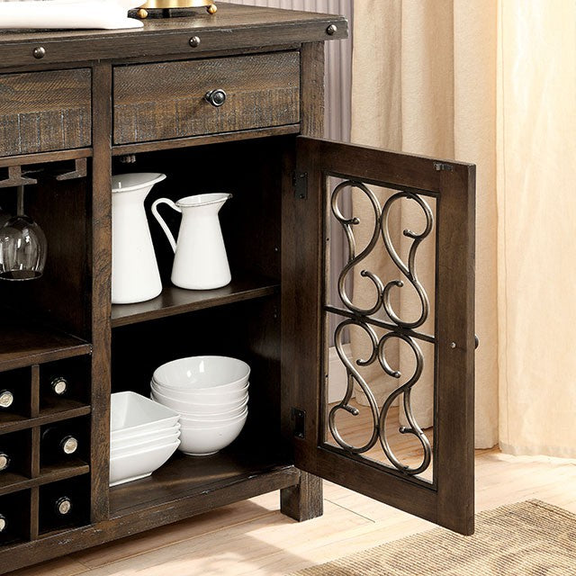 PAULINA Rustic Walnut Server - California Furniture (Coachella, CA)