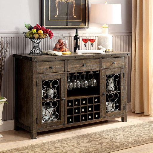 PAULINA Rustic Walnut Server - California Furniture (Coachella, CA)