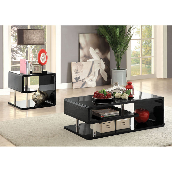 Ninove Black/Chrome End Table - California Furniture (Coachella, CA)