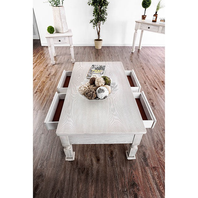 Joliet Antique White End Table - California Furniture (Coachella, CA)
