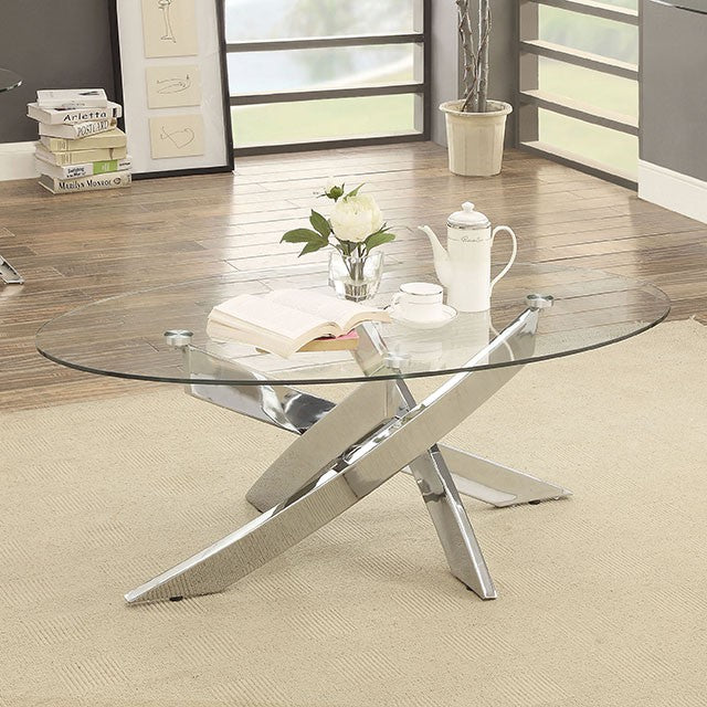 LAILA Chrome Coffee Table - California Furniture (Coachella, CA)