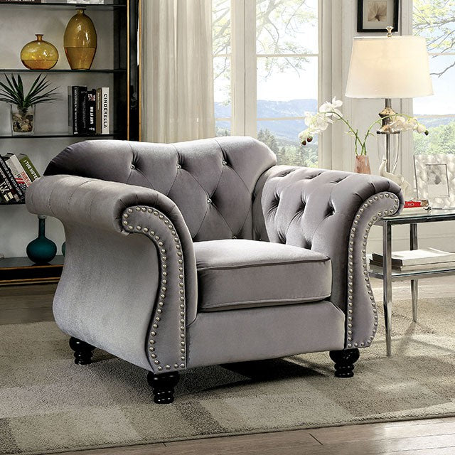 Jolanda Chair Blue & Grey - California Furniture (Coachella, CA)