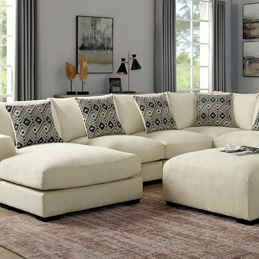Kaylee U-Sectional w/ Left Chaise + Ottoman Beige - California Furniture (Coachella, CA)