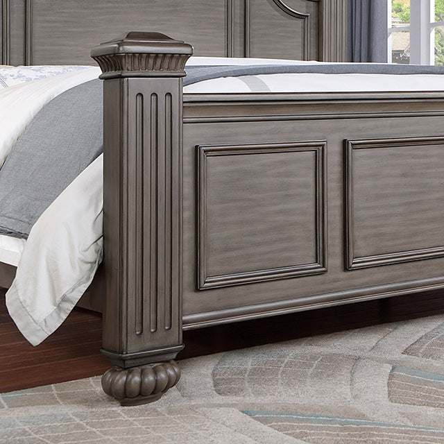 Syracuse Bed Cherry & Grey - California Furniture (Coachella, CA)