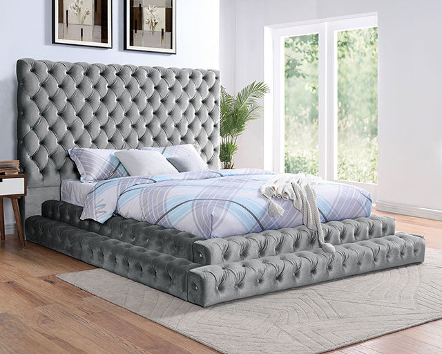 Stefania Bed Grey & Queen - California Furniture (Coachella, CA)
