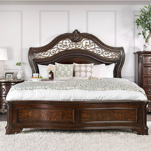 Menodora Brown Cherry Cal.King, E.King, Queen Bed - California Furniture (Coachella, CA)