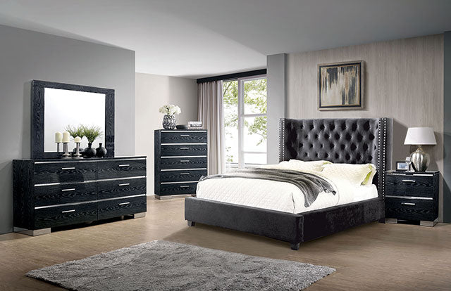 Cayla Cal.King, E.King, & Queen Bed Silver & Grey - California Furniture (Coachella, CA)