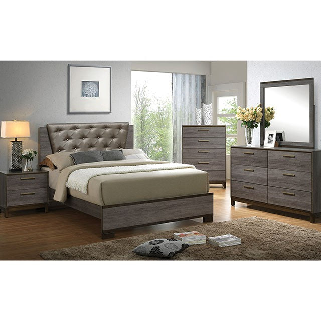 MANVEL Two-Tone Antique Gray Queen Bed - California Furniture (Coachella, CA)