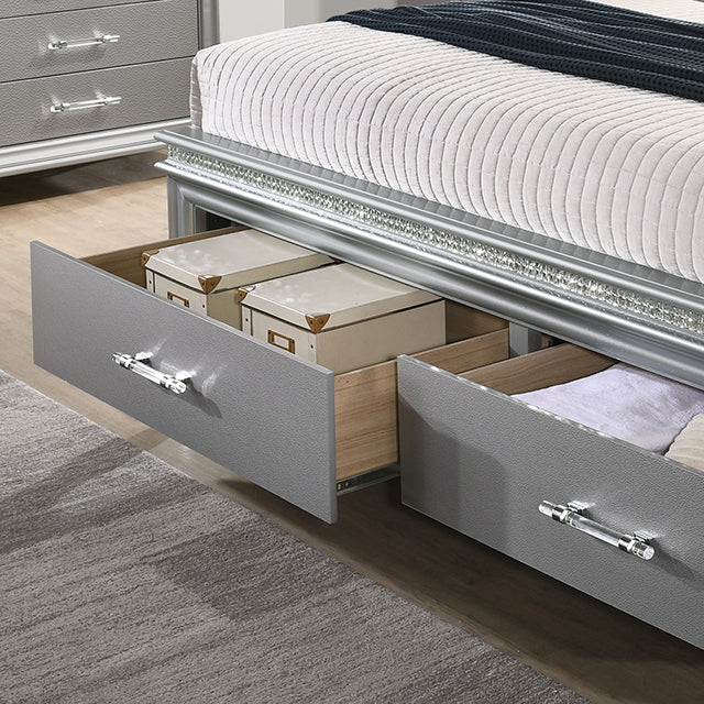 Maddie Bed White & Silver - California Furniture (Coachella, CA)