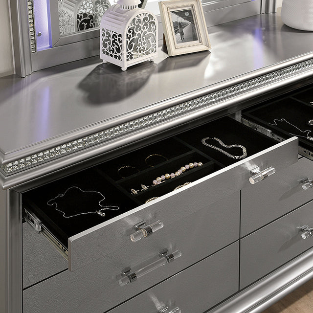 Maddie Bed White & Silver - California Furniture (Coachella, CA)