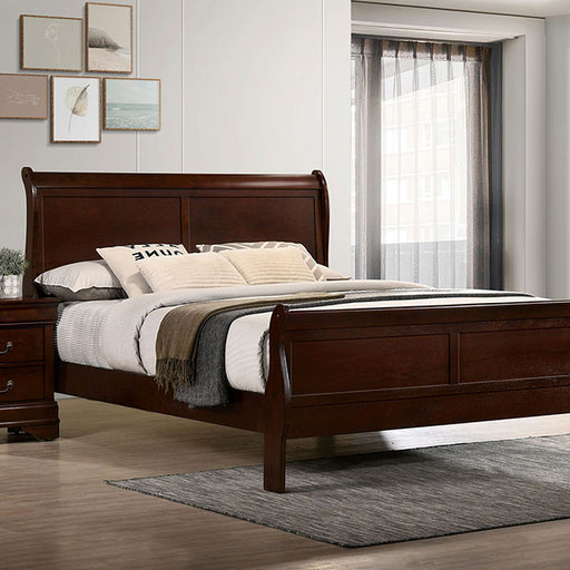 Louis Philippe E.King Bed Black, Cherry, & Gray - California Furniture (Coachella, CA)