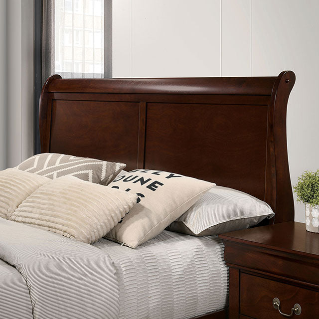 Louis Philippe E.King Bed Black, Cherry, & Gray - California Furniture (Coachella, CA)