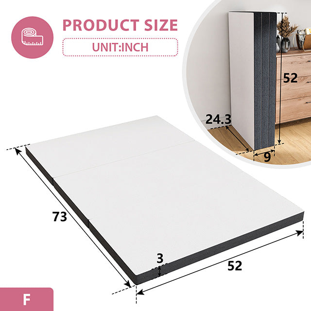 Hollyhock 3" Full Tri-Fold Memory Foam Topper - California Furniture (Coachella, CA)