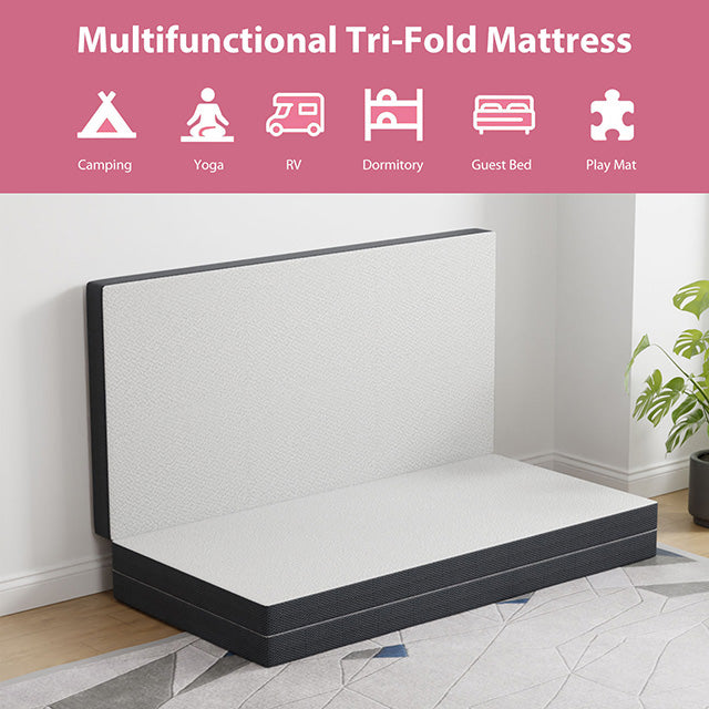 Hollyhock 4" Full Tri-Fold Memory Foam Topper - California Furniture (Coachella, CA)