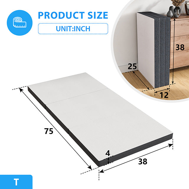 Hollyhock 4" Twin Tri-Fold Memory Foam Topper - California Furniture (Coachella, CA)