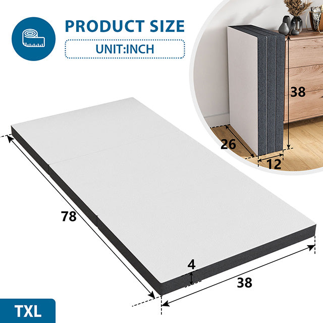 Hollyhock 4" Twin XL Tri-Fold Memory Foam Topper - California Furniture (Coachella, CA)