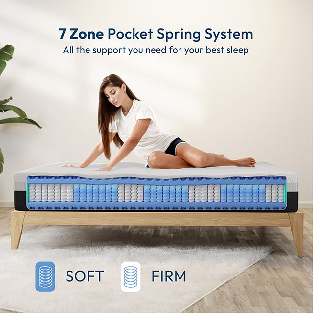 Verbena 12" Cal.King Hybrid Pocket Coil Mattress - California Furniture (Coachella, CA)