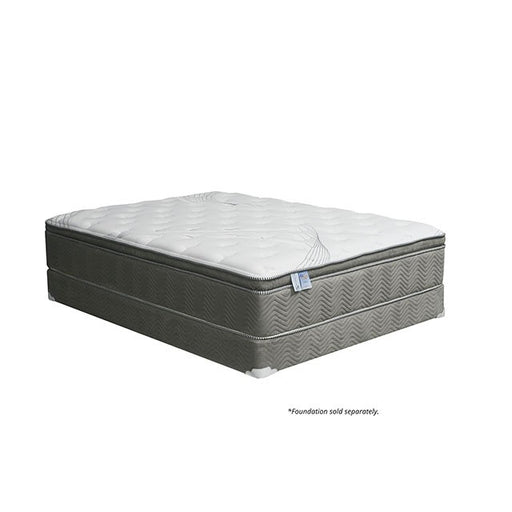 STORMIN White/Gray 13" Euro Pillow Top Mattress, Cal.King - California Furniture (Coachella, CA)