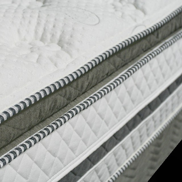 SIDDALEE White/Gray 16" Euro Pillow Top Mattress, Full - California Furniture (Coachella, CA)