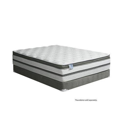 SIDDALEE White/Gray 16" Euro Pillow Top Mattress, Full - California Furniture (Coachella, CA)