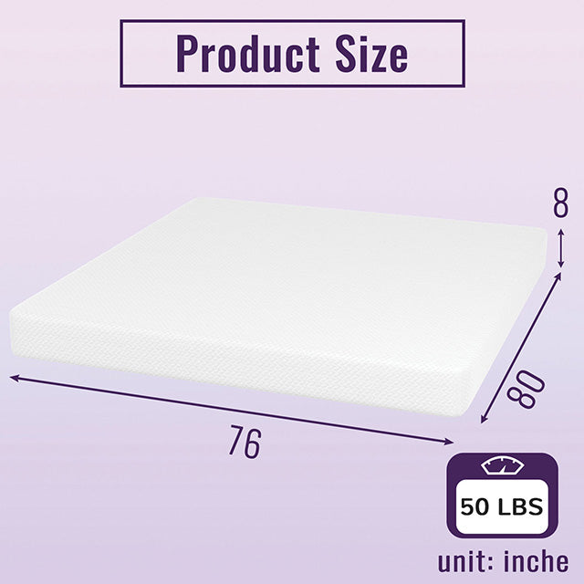 Nasturtium 8" E.King Bamboo Charcoal Infused Memory Foam - California Furniture (Coachella, CA)