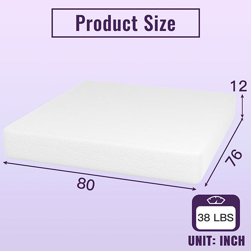 Nasturtium 12" E.King Bamboo Charcoal Infused Memory Foam - California Furniture (Coachella, CA)