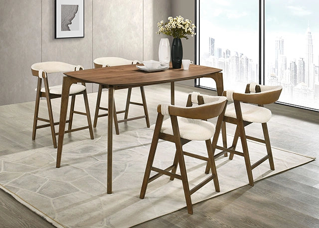 Ebikon 5 Pc Counter Ht Table Set Walnut
