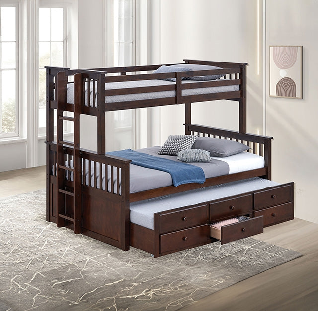 University Twin/Full Bunk Bed Grey, Walnut, & White - California Furniture (Coachella, CA)