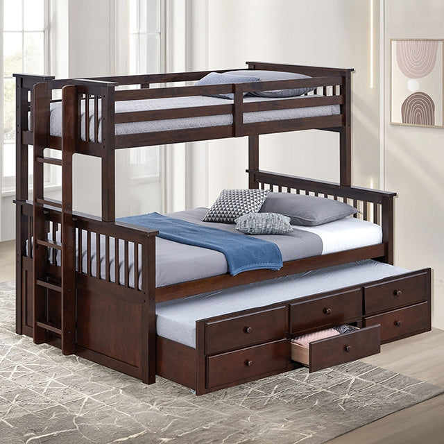 University Twin/Full Bunk Bed Grey, Walnut, & White - California Furniture (Coachella, CA)
