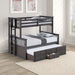 University Twin/Full Bunk Bed Grey, Walnut, & White - California Furniture (Coachella, CA)
