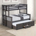 University Twin/Full Bunk Bed Grey, Walnut, & White - California Furniture (Coachella, CA)