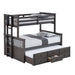 University Twin/Full Bunk Bed Grey, Walnut, & White - California Furniture (Coachella, CA)