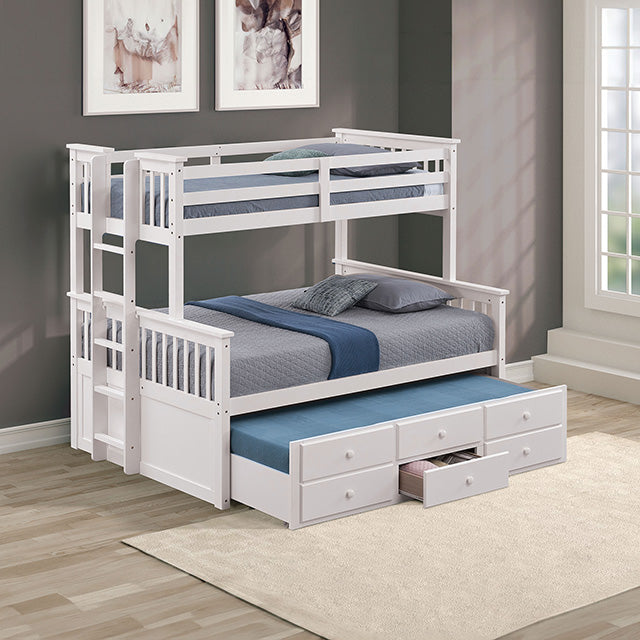 University Twin/Full Bunk Bed Grey, Walnut, & White - California Furniture (Coachella, CA)