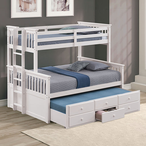 University Twin/Full Bunk Bed Grey, Walnut, & White - California Furniture (Coachella, CA)