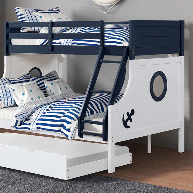Nautia Twin/Full Bunk Bed Black & White - California Furniture (Coachella, CA)