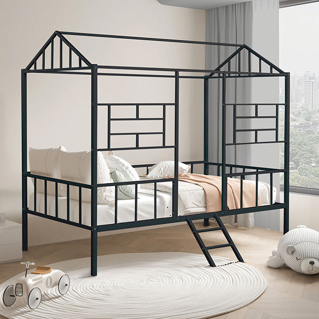 Rhonda Twin Loft Bed White, Silver, & Black - California Furniture (Coachella, CA)