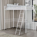 Myles Twin Loft Bed White, Silver & Black - California Furniture (Coachella, CA)
