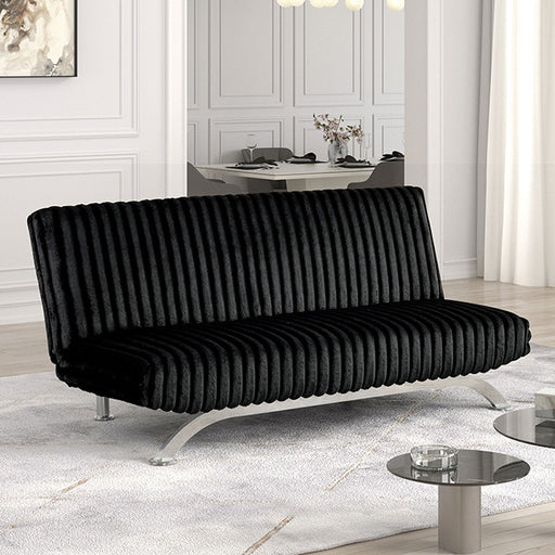 Villeneuve Futon Sofa Bed Black, Pink, & Grey - California Furniture (Coachella, CA)