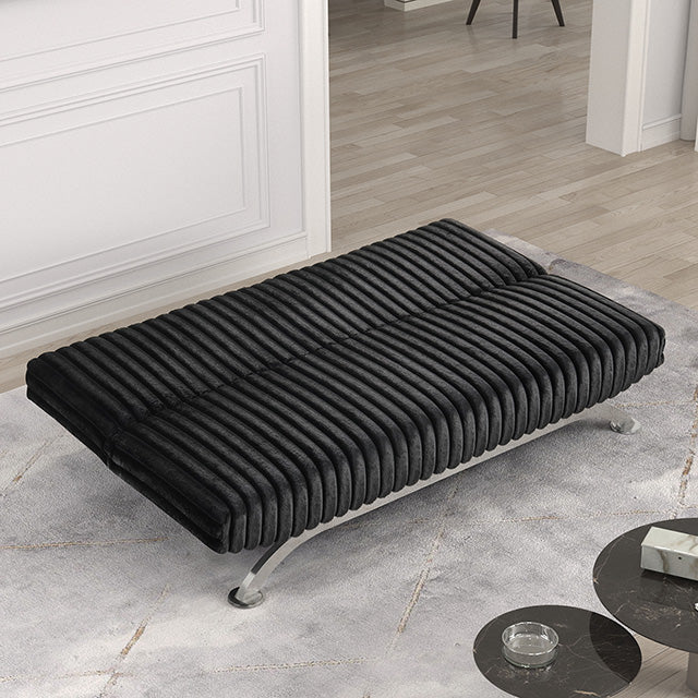 Villeneuve Futon Sofa Bed Black, Pink, & Grey - California Furniture (Coachella, CA)