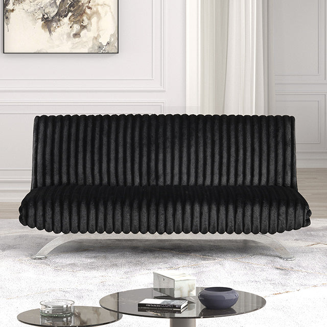 Villeneuve Futon Sofa Bed Black, Pink, & Grey - California Furniture (Coachella, CA)