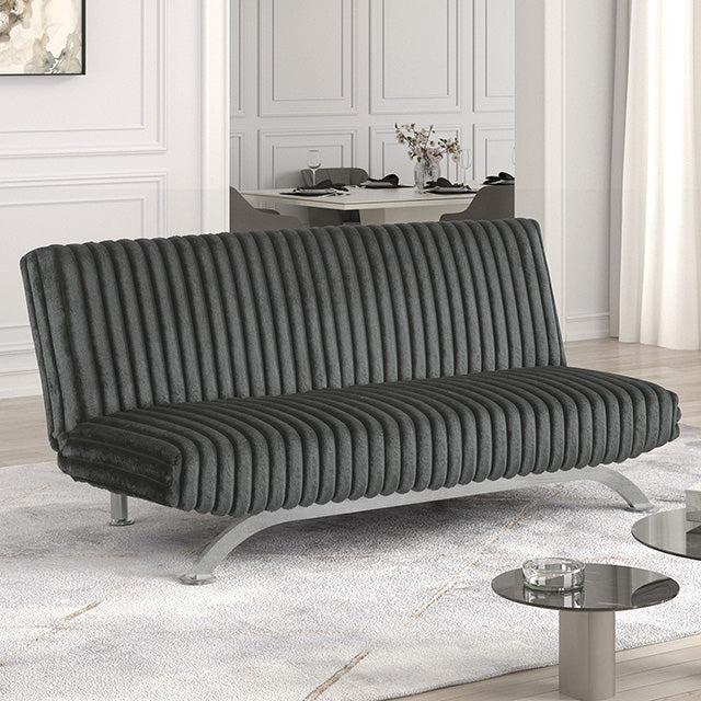 Villeneuve Futon Sofa Bed Black, Pink, & Grey - California Furniture (Coachella, CA)