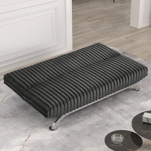 Villeneuve Futon Sofa Bed Black, Pink, & Grey - California Furniture (Coachella, CA)