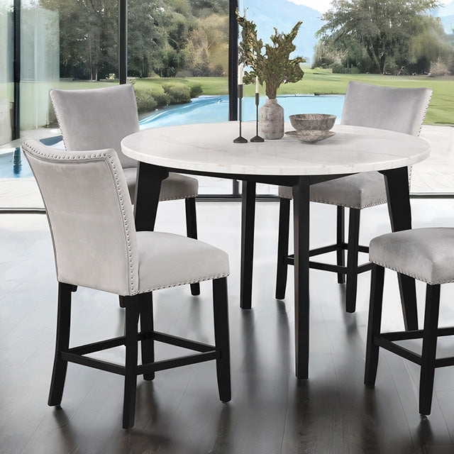 Sabro 5 Pc Counter Ht Table Set Black - California Furniture (Coachella, CA)