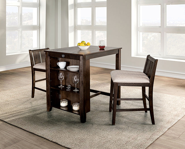 Lescles 3 Pc Counter Ht Set (1 Table + 2 Chairs) - California Furniture (Coachella, CA)