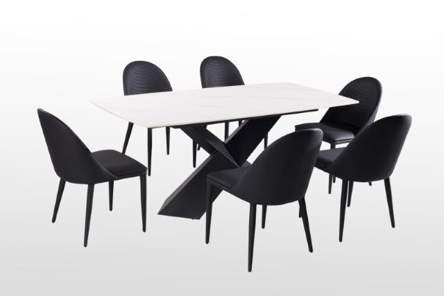 Lenvik 7 Pc Dining Table Set White - California Furniture (Coachella, CA)